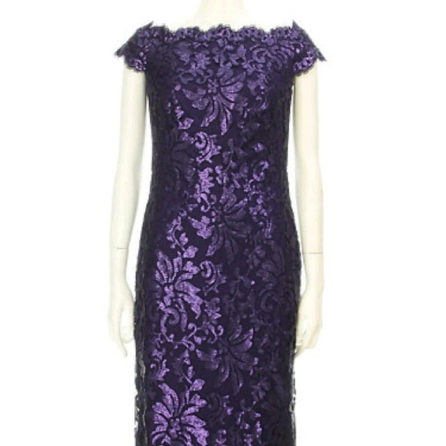 TADASHI SHOJI(タダシショウジ)のTADASHI SHOJI 
美品スパンコールドレス紫色 レディースのフォーマル/ドレス(ミディアムドレス)の商品写真