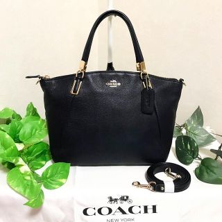 コーチ(COACH)の♡超美品COACH レザー 2wayバッグ ネイビー♡(ショルダーバッグ)