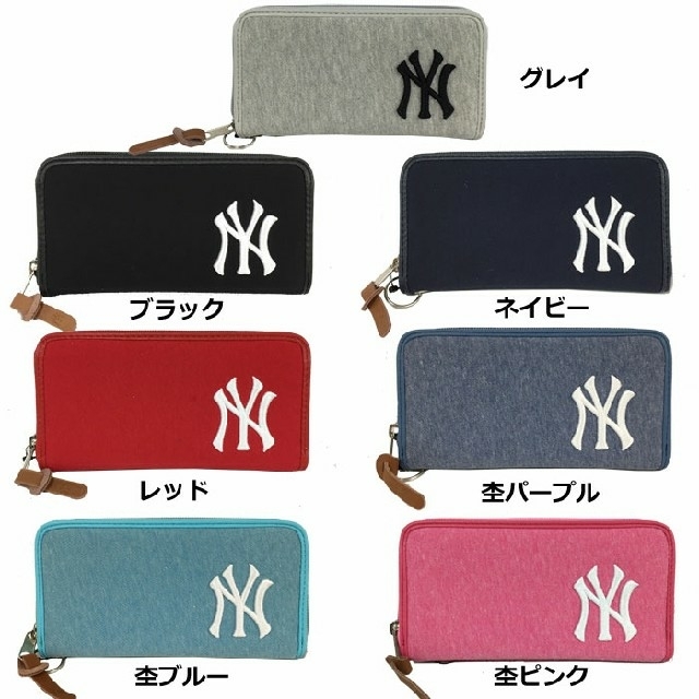 MLB 長財布 ニューヨークヤンキース 杢調 YK-WLT01 ブラック レディースのファッション小物(財布)の商品写真