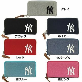 MLB 長財布 ニューヨークヤンキース 杢調 YK-WLT01 グレー(財布)