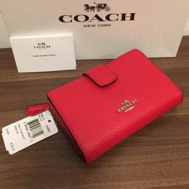 COACH ☆ コーチ 折り財布 ブライトレッド 赤 二つ折り財布