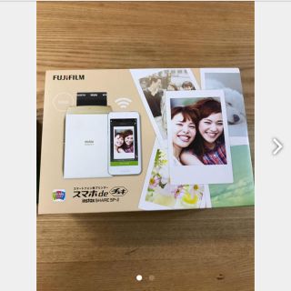 フジフイルム(富士フイルム)のスマホdeチェキ instax SHARE SP-2 ゴールド フィルム付き(フィルムカメラ)