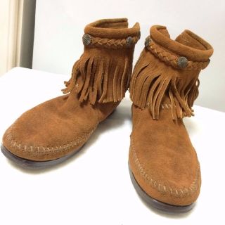 ミネトンカ(Minnetonka)の●美品【MINNETONKA】フリンジ ショートブーツ ミネトンカ レザー(ブーツ)