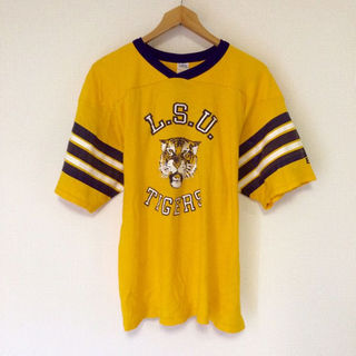 ビームス(BEAMS)のL.S.U.Tigers/Bikeビンテージアスレチックシャツ(アメリカ製)(Tシャツ/カットソー(半袖/袖なし))