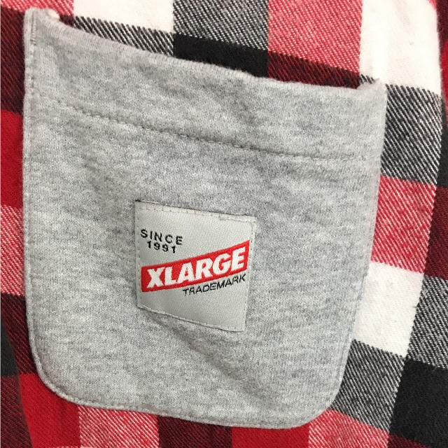 XLARGE(エクストララージ)の【美品】XLARGE  エクストララージ フードチェックシャツ supreme  メンズのトップス(シャツ)の商品写真