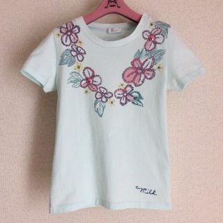 ミルク(MILK)のMILK★フラワープリント Tシャツ ミントグリーン ハワイアン(その他)