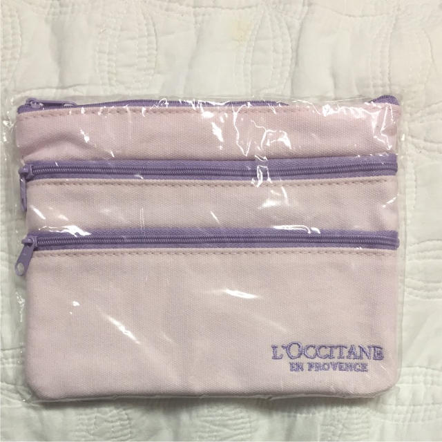 L'OCCITANE(ロクシタン)のloccitane  ロクシタン ポーチ ピンク紫 新品 三段ジップ レディースのファッション小物(ポーチ)の商品写真