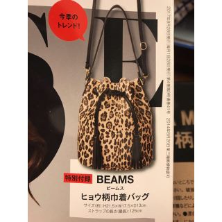 ビームス(BEAMS)のBEAMS ヒョウ柄 巾着 バッグ(ショルダーバッグ)