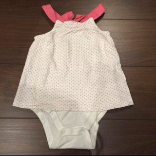 ベビーギャップ(babyGAP)のベビーギャップ バックリボン付 ドットロンパース(カバーオール)