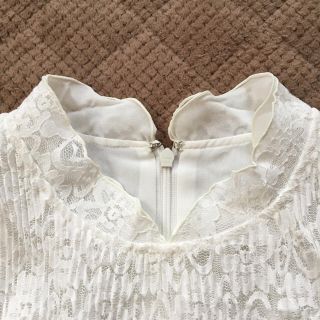 vintage★レース★ブラウス★トップス★フリンジ★白★フリル★レトロ★古着(シャツ/ブラウス(長袖/七分))