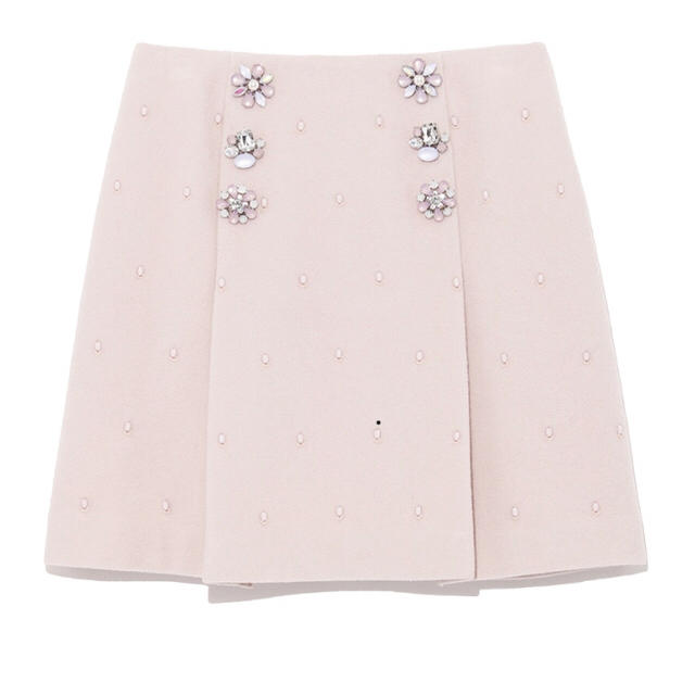 Lily Brown(リリーブラウン)の2017AW新作 リリーブラウン  ビジューボタンスカート レディースのスカート(ミニスカート)の商品写真