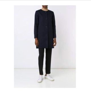 アーペーセー(A.P.C)のAPC ノーカラーコート ネイビー(ロングコート)