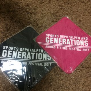 ジェネレーションズ(GENERATIONS)のGENERATIONS試着限定ハンドタオル ピンク 黒(ミュージシャン)