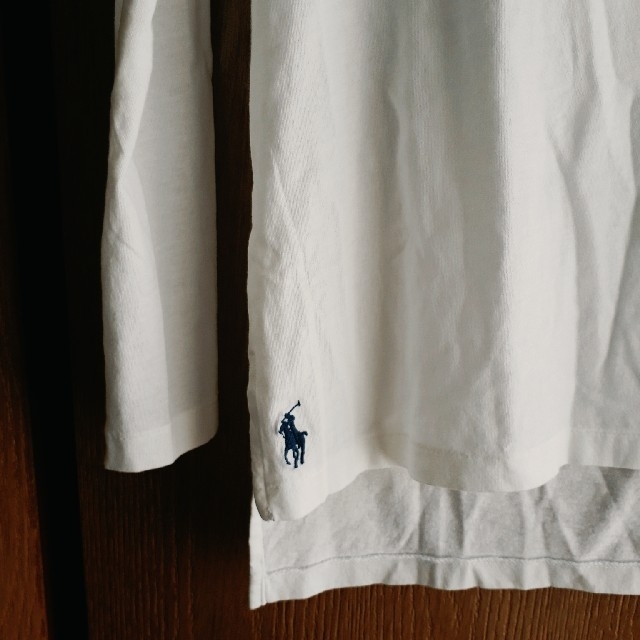 POLO RALPH LAUREN(ポロラルフローレン)の古着　POLO  RALPH LAUREN　長袖白Tシャツ　 レディースのトップス(Tシャツ(長袖/七分))の商品写真