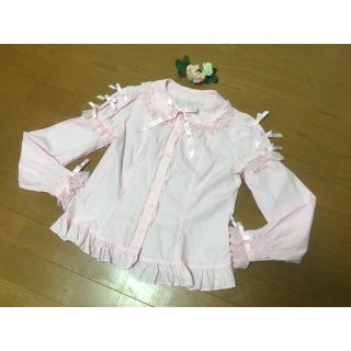 アンジェリックプリティー(Angelic Pretty)のangelic pretty長袖半袖2wayブラウスピンクチュールレース(シャツ/ブラウス(長袖/七分))