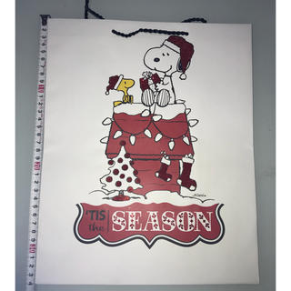 スヌーピー(SNOOPY)のスヌーピー  クリスマス柄 紙袋 Lサイズ 2点セット(ラッピング/包装)