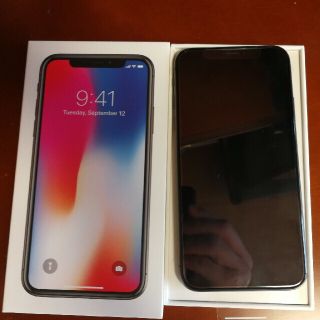 アップル(Apple)のiPhone X 256GB スペースグレー simフリー(スマートフォン本体)