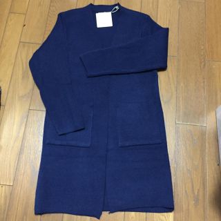 ネイビー 厚手ロングカーディガン(カーディガン)