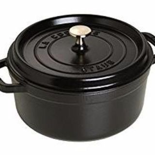 ストウブ(STAUB)のStaub ストウブ ココット・ラウンド 18cm ブラック 中古(鍋/フライパン)