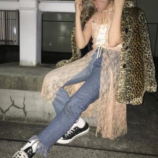 カンナビス レディース(CANNABIS LADIES)の【カンナビス】レオパード柄コート フェイクファー 美品(毛皮/ファーコート)