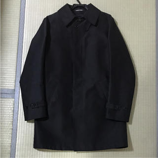 洋服の青山 メンズ ステンカラーコート ブラック(ステンカラーコート)