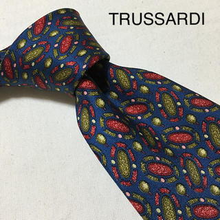 トラサルディ(Trussardi)の美品 TRUSSARDI ネクタイ ネイビー レッド グリーン(ネクタイ)