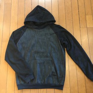 ザラ(ZARA)の美品☆ZARA 異素材パーカー 紺×黒 40  (パーカー)