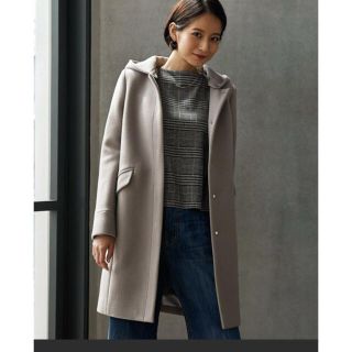 ユナイテッドアローズグリーンレーベルリラクシング(UNITED ARROWS green label relaxing)の新品 未使用 美品 アローズ  グリーンレーベル  ノーカラー フード コート(ロングコート)