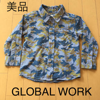 グローバルワーク(GLOBAL WORK)の美品☆グローバルワーク キッズ 迷彩チェックシャツ(ブラウス)