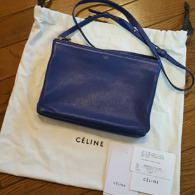 celine - 1時間限定値下げ セリーヌトリオ、ラージ⭐ブルーの通販 by モンラブ's shop｜セリーヌならラクマ