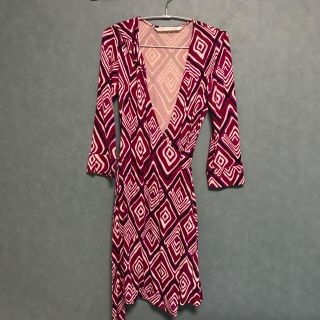 ダイアンフォンファステンバーグ(DIANE von FURSTENBERG)の【美品】ダイアンフォンファステンバーグ ラップドレス(ひざ丈ワンピース)