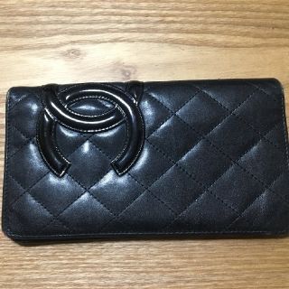 シャネル(CHANEL)の正規品 CHANEL 長財布 ブラック×ピンク イタリア製 シャネル 黒(財布)