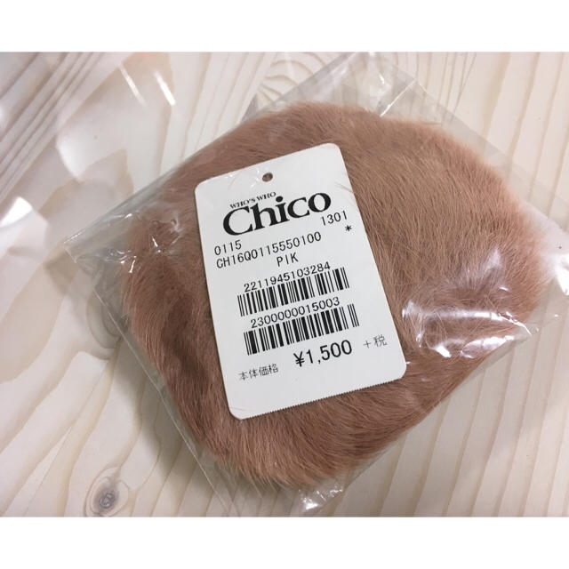 who's who Chico(フーズフーチコ)の新品未開封 フーズフーチコ ファーシュシュ ピンク レディースのヘアアクセサリー(ヘアゴム/シュシュ)の商品写真