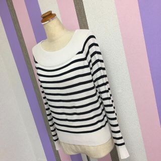 ミニマム(MINIMUM)の送料込♡MINIMUMMINIMUM.ボートラウンドネックボーダーニットセーター(ニット/セーター)