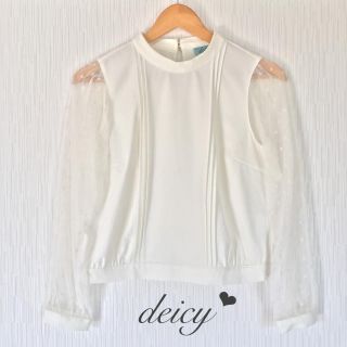 デイシー(deicy)の美品♡deicy ドットチュールスリーブブラウス(シャツ/ブラウス(長袖/七分))