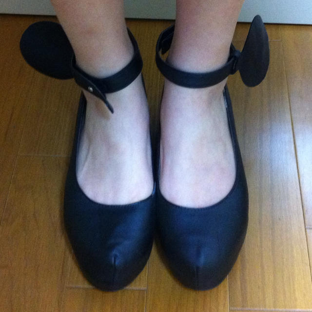 ブラック厚底パンプス レディースの靴/シューズ(ハイヒール/パンプス)の商品写真