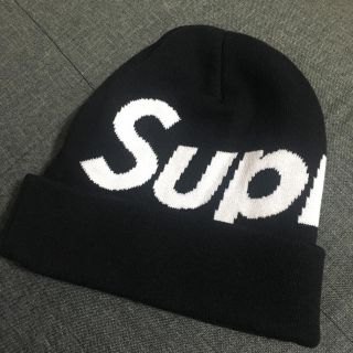 シュプリーム(Supreme)の美品 Supreme Big Logo Beanie black 16aw(ニット帽/ビーニー)