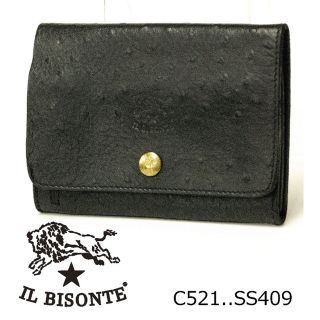 イルビゾンテ(IL BISONTE)の新品★IL BISONTE オーストリッチ型押し革２つ折り財布 (折り財布)