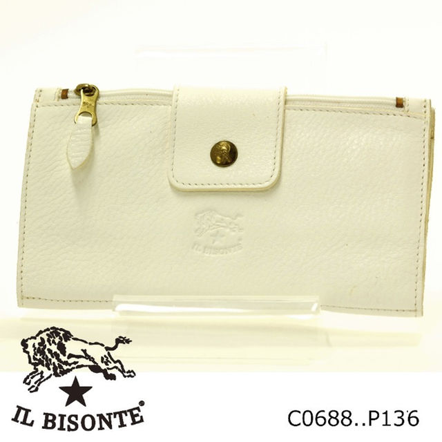 IL BISONTE(イルビゾンテ)の新品★IL BISONTE イルビゾンテ 白革長財布 C0688 レディースのファッション小物(財布)の商品写真