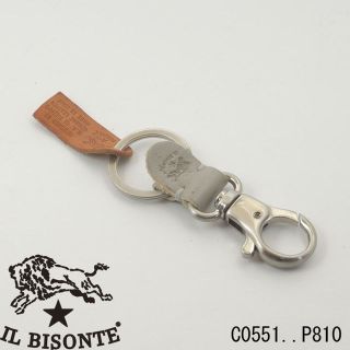 イルビゾンテ(IL BISONTE)の新品★IL BISONTE イルビゾンテ ナスカンキーホルダー 灰革 C0551(キーホルダー)