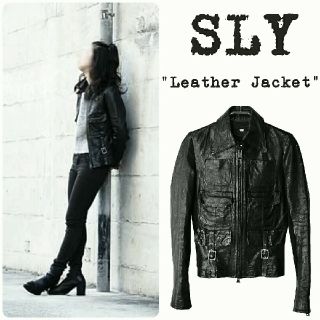 スライ(SLY)の★美品★定価¥5万★SLY★スライ★レザージャケット★ライダース★黒★2★本革★(ライダースジャケット)