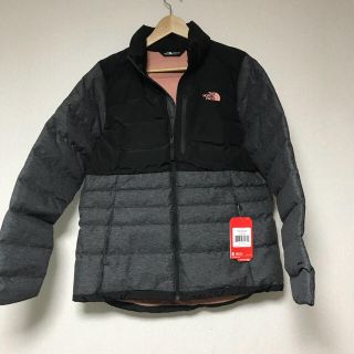 ザノースフェイス(THE NORTH FACE)の1点のみ★海外限定ノースフェイス ダウンジャケット黒グレーピンクXL★(ダウンジャケット)