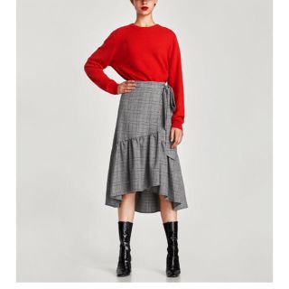 ザラ(ZARA)のラップスタイルミディ丈スカート(ひざ丈スカート)