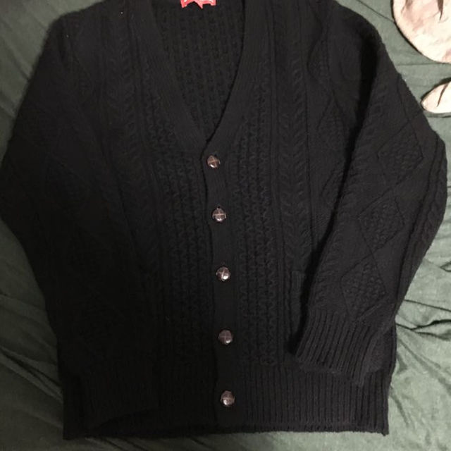 supreme cable knit cardigan 極美品 S 黒