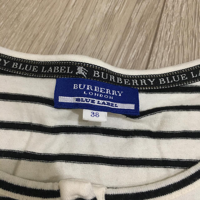 BURBERRY BLUE LABEL(バーバリーブルーレーベル)のバーバリーブルーレーベル 38 ボーダーTシャツ レディースのトップス(Tシャツ(半袖/袖なし))の商品写真