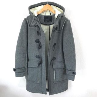 ザラ(ZARA)の状態良 ZARA ジップ ダッフルコート M 裏地総ボア グレー ウール(ダッフルコート)