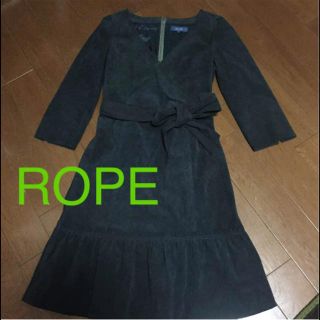 ロペ(ROPE’)のちゃい様  専用です‼️  ロペ フェイクスエード  ワンピース  9号(ひざ丈ワンピース)