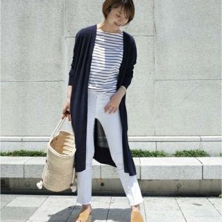 DEUXIEME CLASSE - PARU コットン ネック ロングカーディガン