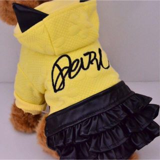 小型犬ペット◆新品洋服　着丈２４ＸＳ　イエローワンピース(犬)