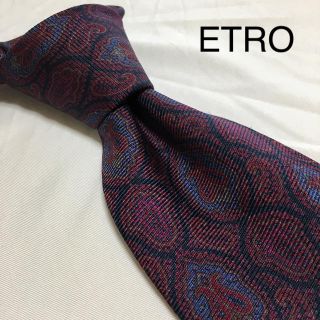 エトロ(ETRO)の美品 ETRO ネクタイ レッド ペイズリー(ネクタイ)